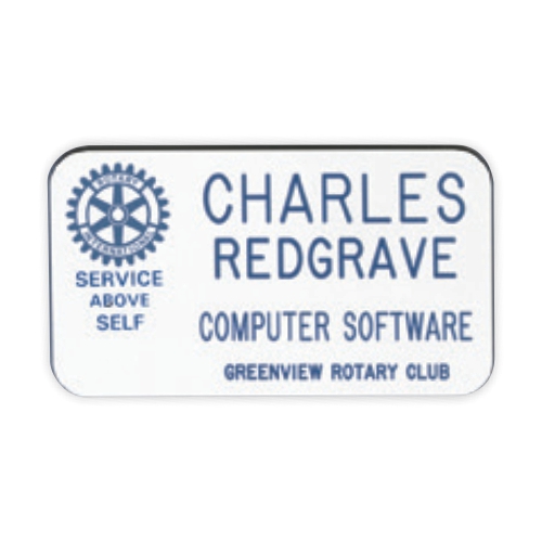Rotary White/Blue Plastic - ACTIVE MEMBER Badge