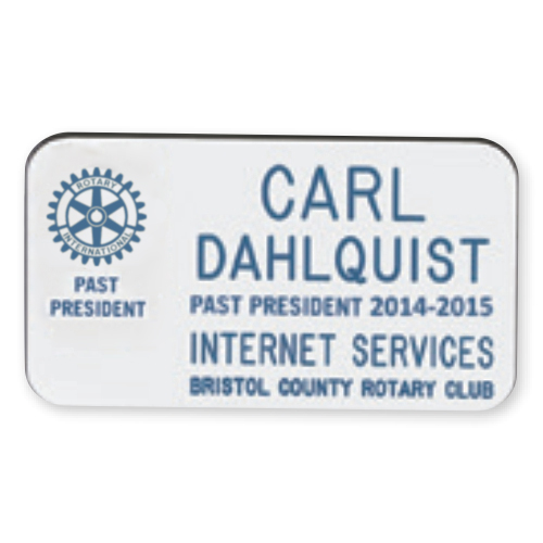 Rotary White/Navy Plastic - PAST PRESIDENT W/YEARS Badge