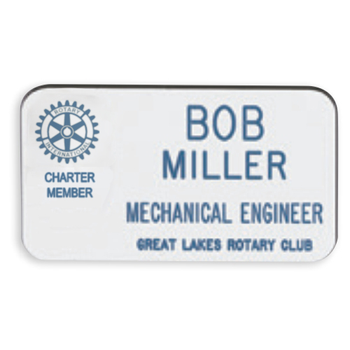Rotary White/Blue Plastic - CHARTER MEMBER Badge