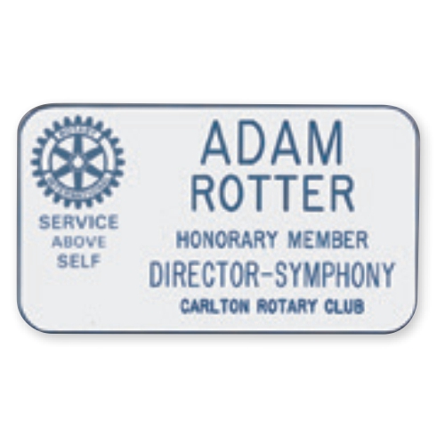 Rotary White/Navy Plastic - HONORARY MEMBER Badge