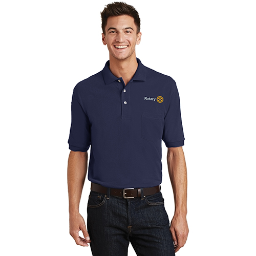 Rotary Men's Navy Blue Polo with Pocket