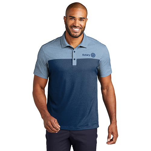 Rotary Color Block Aegean Blue Polo