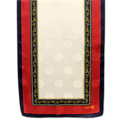 Red/White/Navy/Gold Silk Scarf  - 11 x 60