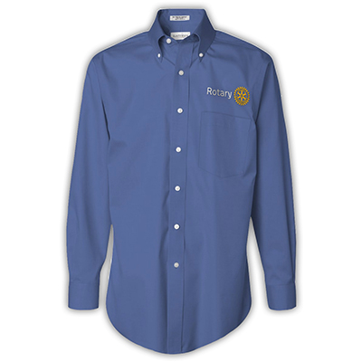 Rotary French Blue Van Huesen No-Iron Pinpoint Oxford Dress Shirt