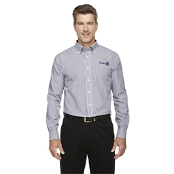 Rotary Men's Crown Woven Non Iron Banker Stripe - NAVY