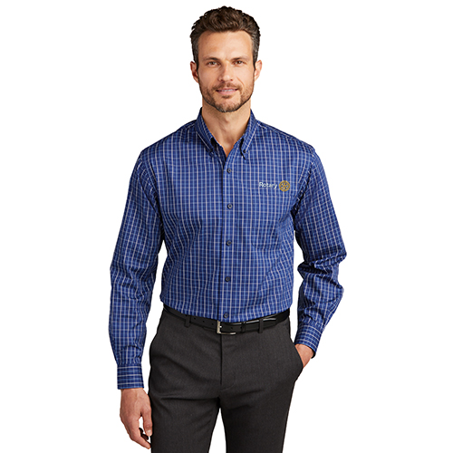 Rotary Port Authority Long Sleeve Blue Plaid Shirt