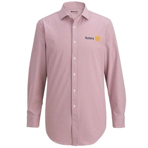 Rotary Merlot Plaid Woven Dress Shirt