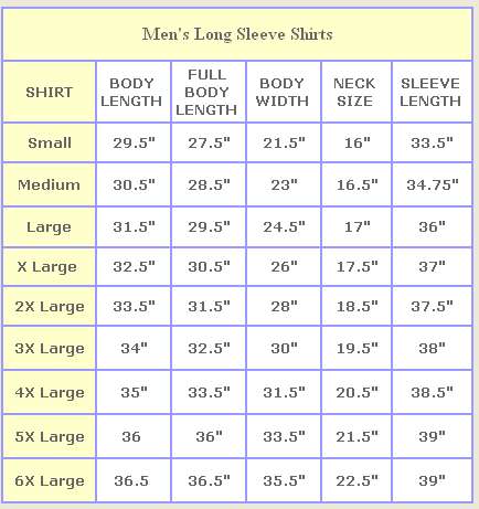 Harriton Size Chart