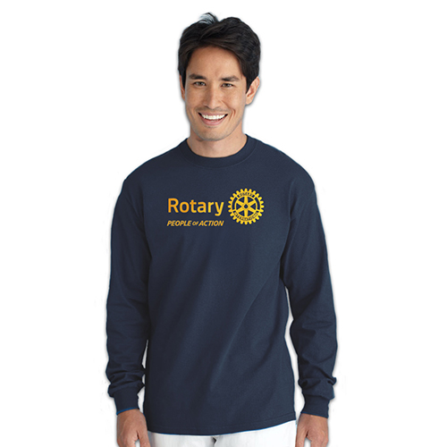 Rotary Navy Long-Sleeve Rotarian At Work /People of Action T-Shirt