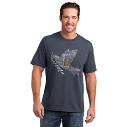 Rotary Heathered Navy PEACE/Dove & MBS T-Shirt
