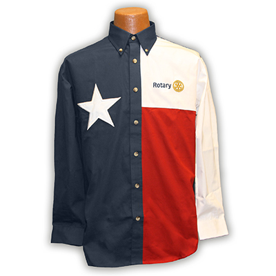 Rotary Men's Texas Flag Long-Sleeve Twill Shirt