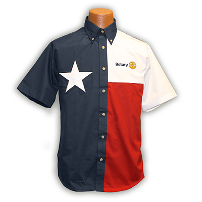 Rotary Men's Texas Flag Short-Sleeve Twill Shirt