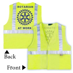 Rotary Rotarian At Work Safety Vest - OSHA Safety Yellow