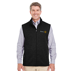 Rotary Men's Black Heather Bonded Fleece Vest