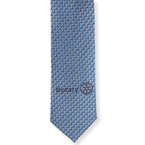 Rotary Lt. Blue with Small Navy & White Accent Woven Silk Tie