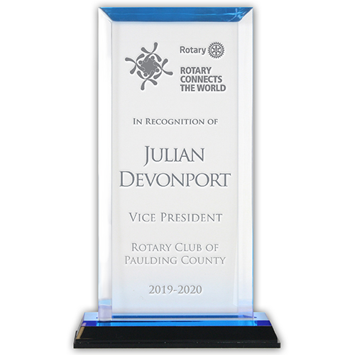 Rotary 2019-20 Theme -Blue Reflective Acrylic Billboard Award