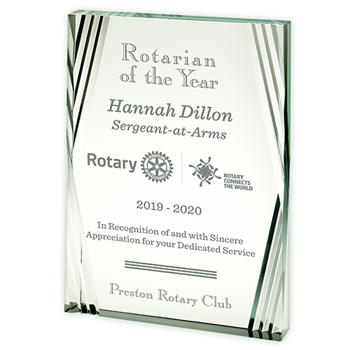 Rotary 2019-20 Theme -  Constellation Diamond Cut Corner Award
