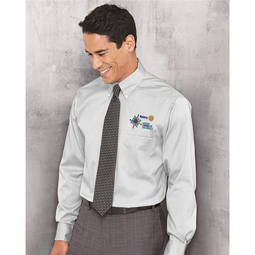 2019-20 Theme White Van Huesen No-Iron Pinpoint Oxford Dress Shirt