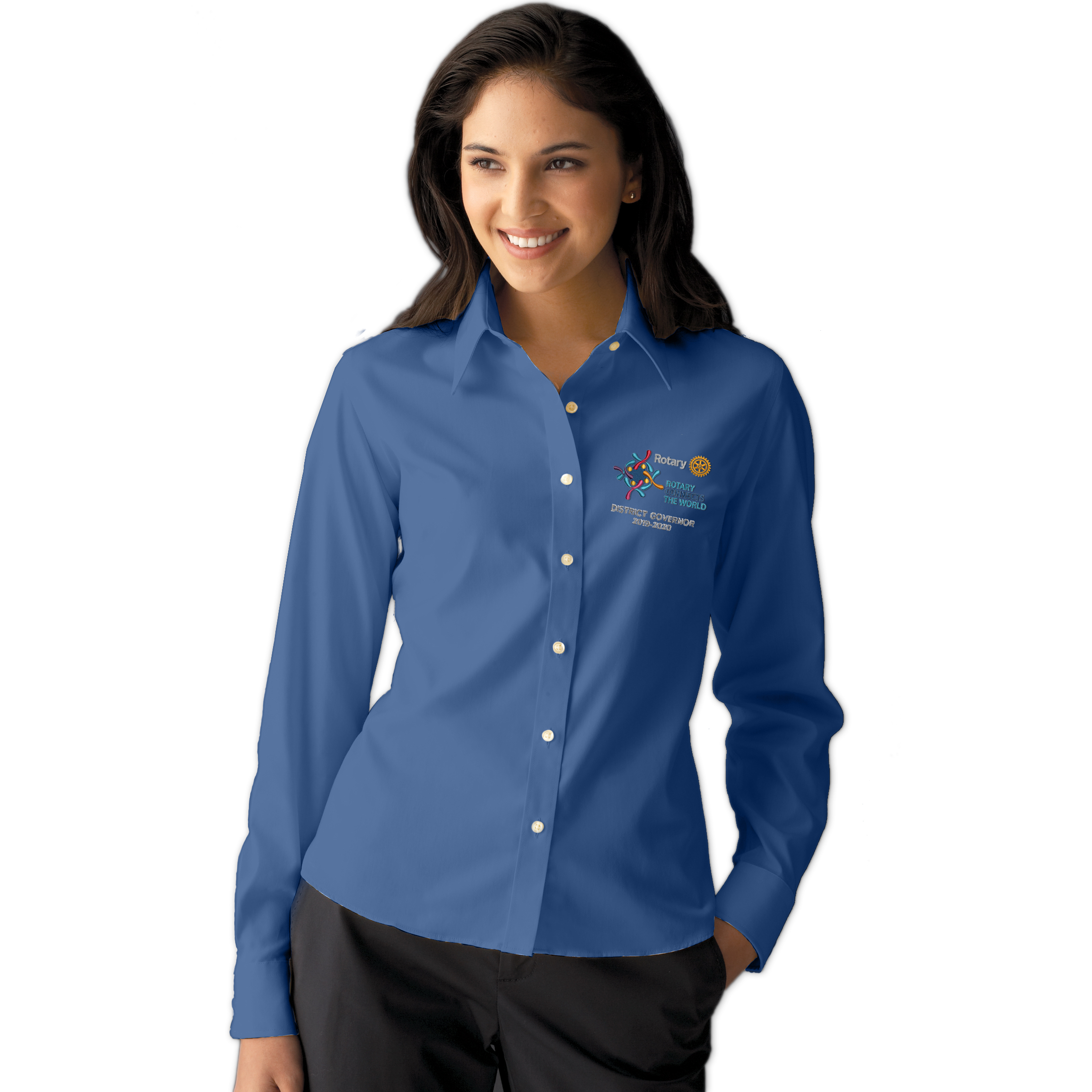 Ladies L/S Blouse 100 Cotton WrinkleFree w/ 201920 DG Theme