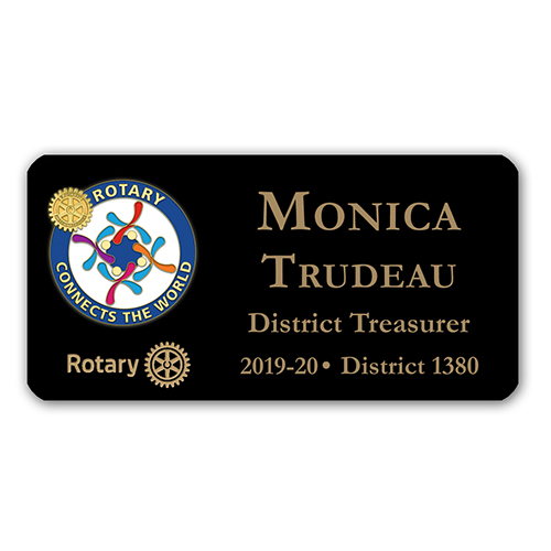 Rotary Mini Engraved Plastic Name Badge w/ 201920 Theme Rotary Club