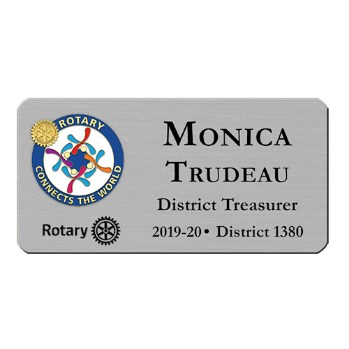 Rotary Mini Engraved Plastic Name Badge w/ 201920 Theme Rotary Club
