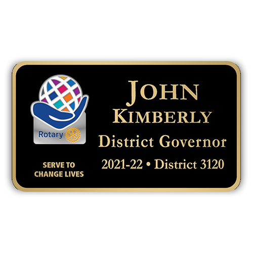 Rotary Theme Name Badge Rotary Club Supplies Russell Hampton Company