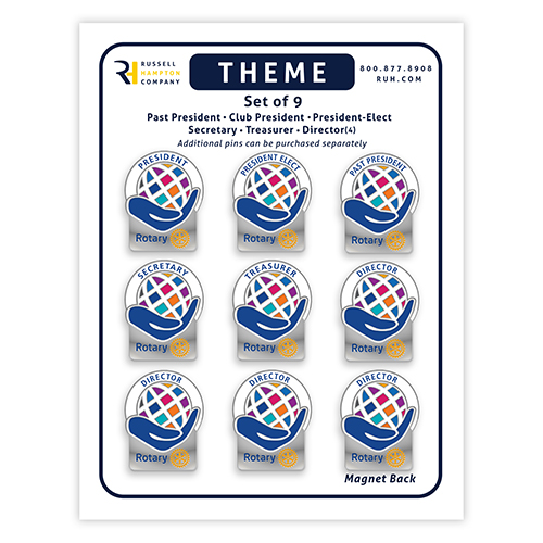 Rotary Set of 9 CLUB Officer Theme Magnets 2021-2022 Theme