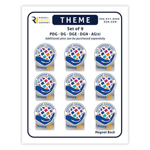 Rotary Set of 9 DISTRICT Officer Theme Magnets