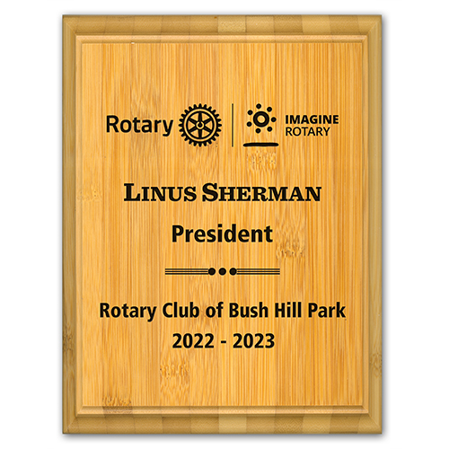 Rotary 2022-23 Theme - 8x10 Bamboo Award