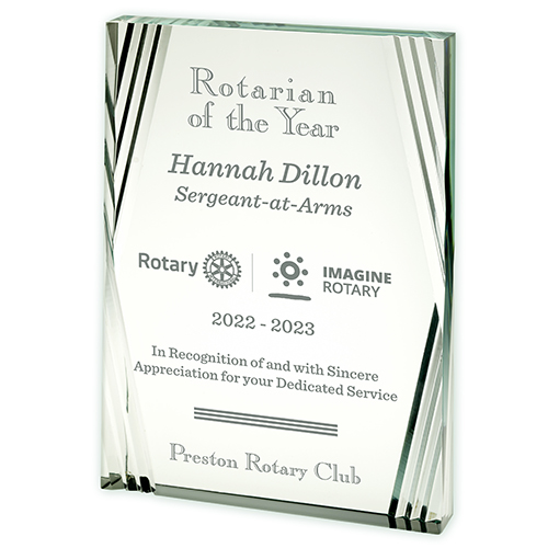 Rotary 2022-23 Theme -  Constellation Diamond Cut Corner Award