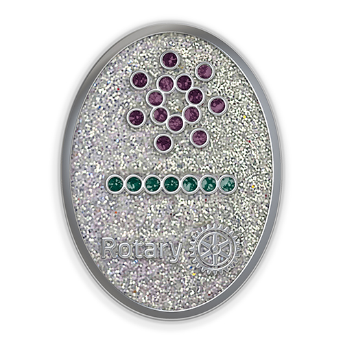 Rotary 2022-23 Full Color Magnetic Lapel Pin with Rhinestones