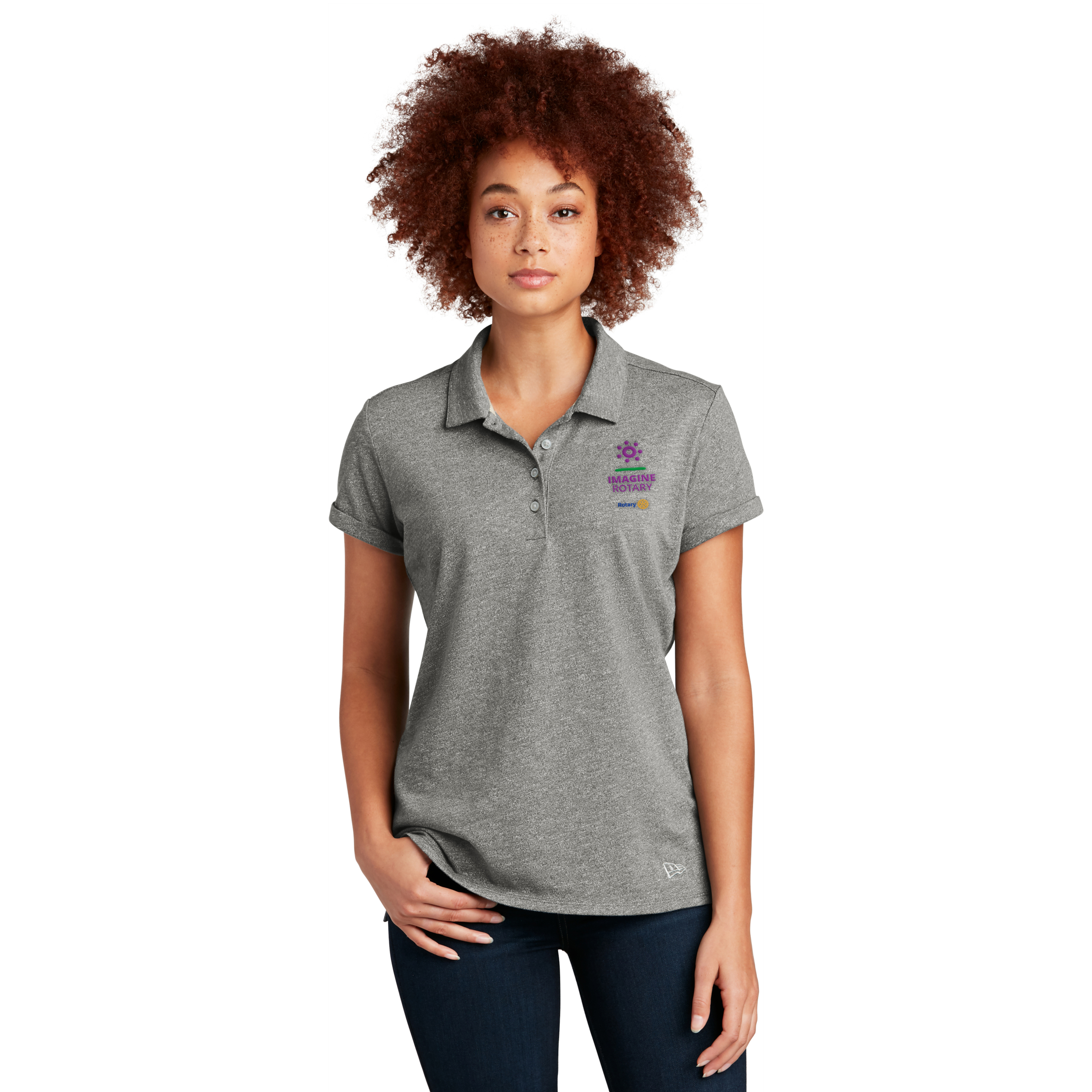 Rotary 2022-23  Ladies'Theme Polo Grey Slub Twist