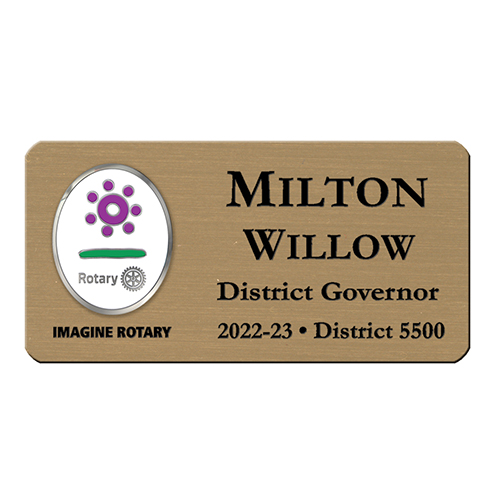 Rotary Mini Engraved Plastic Name Badge w/ 202223 Theme Rotary Club