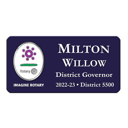 Rotary Mini Engraved Plastic Name Badge w/ 202223 Theme Rotary Club