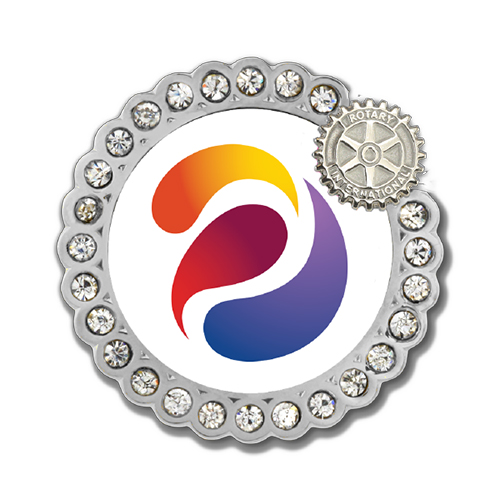 Rotary 2023-24 Full Color Lapel Pin with Rhinestones