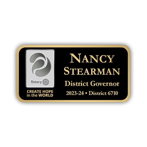 Rotary 2023-24 Theme - Mini Black Metal Engraved Badge - 3