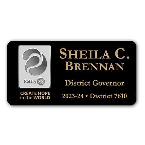 Rotary 2023-24 Theme-Mini Black Plastic Engraved Badge-3