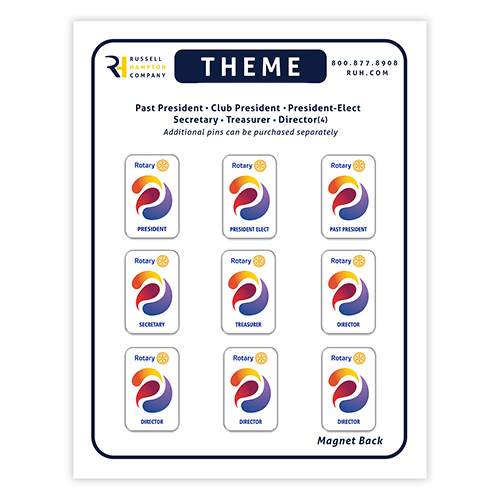 Rotary Set of 9 CLUB Officer Theme Magnets 2023-2024 Theme