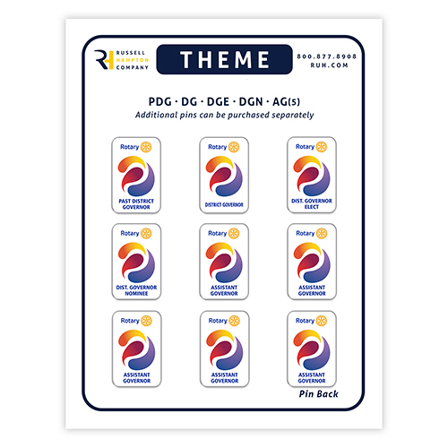 Rotary Set of 9 DISTRICT Officer 2023-24 Theme Pins
