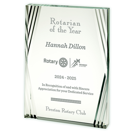 Rotary 2024-25 Theme -  Constellation Diamond Cut Corner Award