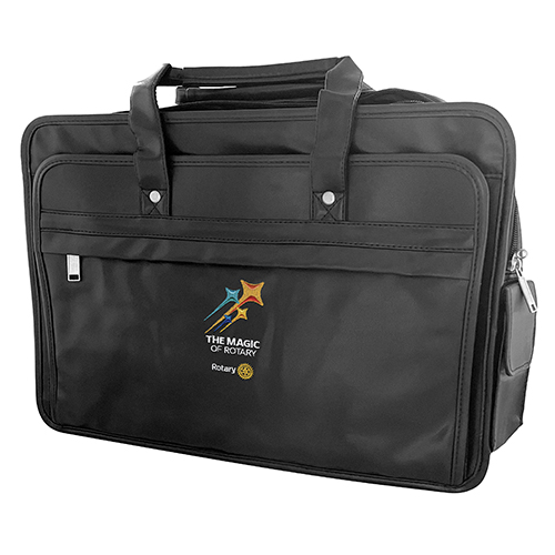Rotary Black Leatherette Laptop Bag w/ 2024-25 Theme Embroidery