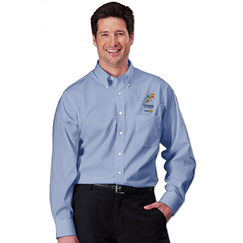 Rotary 2024-2025 Theme Men's Light Blue Oxford Shirt