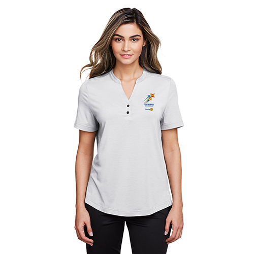Rotary 2024-25 Theme Ladies Gray Snap-Up Polo