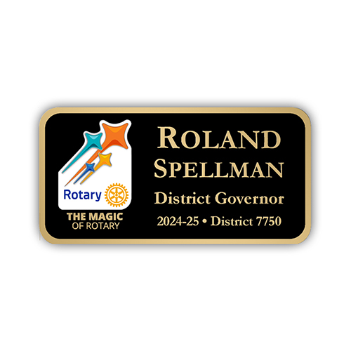 Rotary 2024-25 Theme - Mini Black Metal Engraved Badge - 3