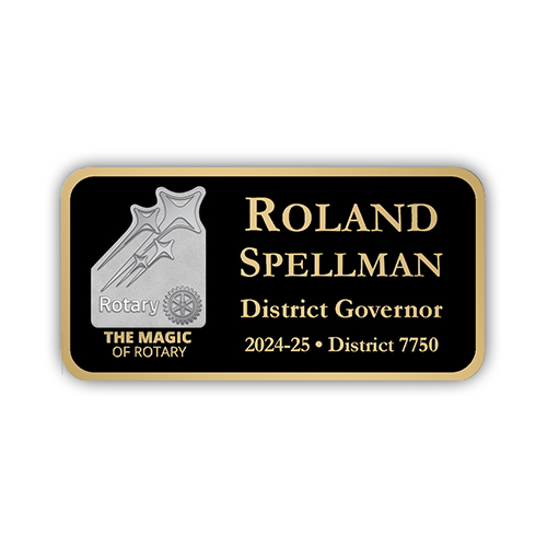 Rotary 2024-25 Theme - Mini Black Metal Engraved Badge - 3