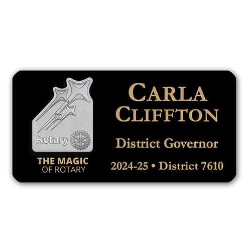 Rotary 2024-25 Theme-Mini Black Plastic Engraved Badge-3