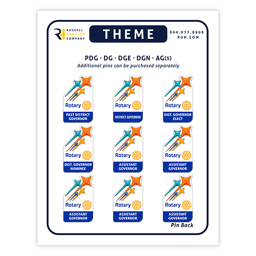 Rotary Set of 9 DISTRICT Officer 2024-25 Theme Pins