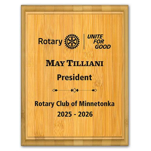 Rotary 2025-26 Message - 8x10 Bamboo Award