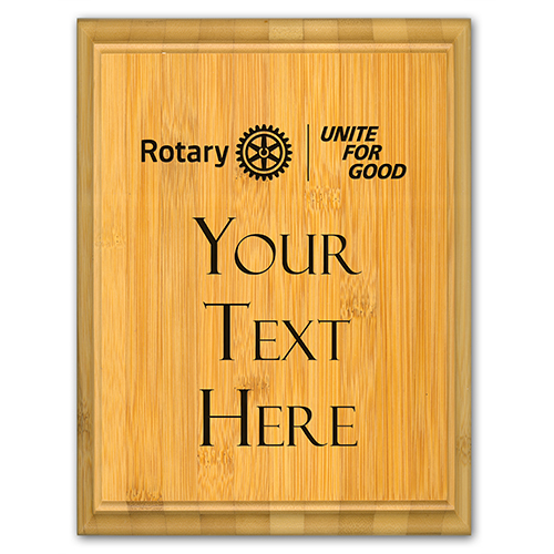 Rotary 2025-26 Message - Custom 8x10 Bamboo Award