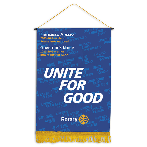 Rotary Customized 2025-26 Message Podium Banner, 18